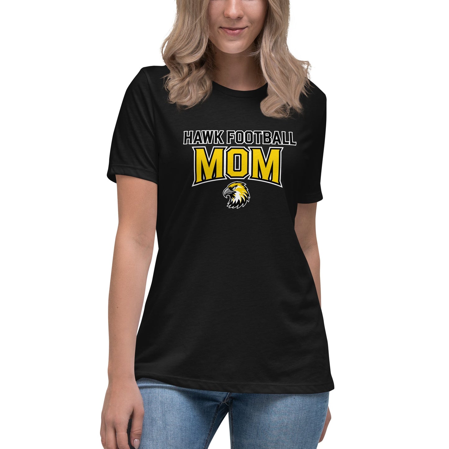 Performance | Women's Relaxed T Shirt | Cardinal Ohara Hawks | Football Mom Logo