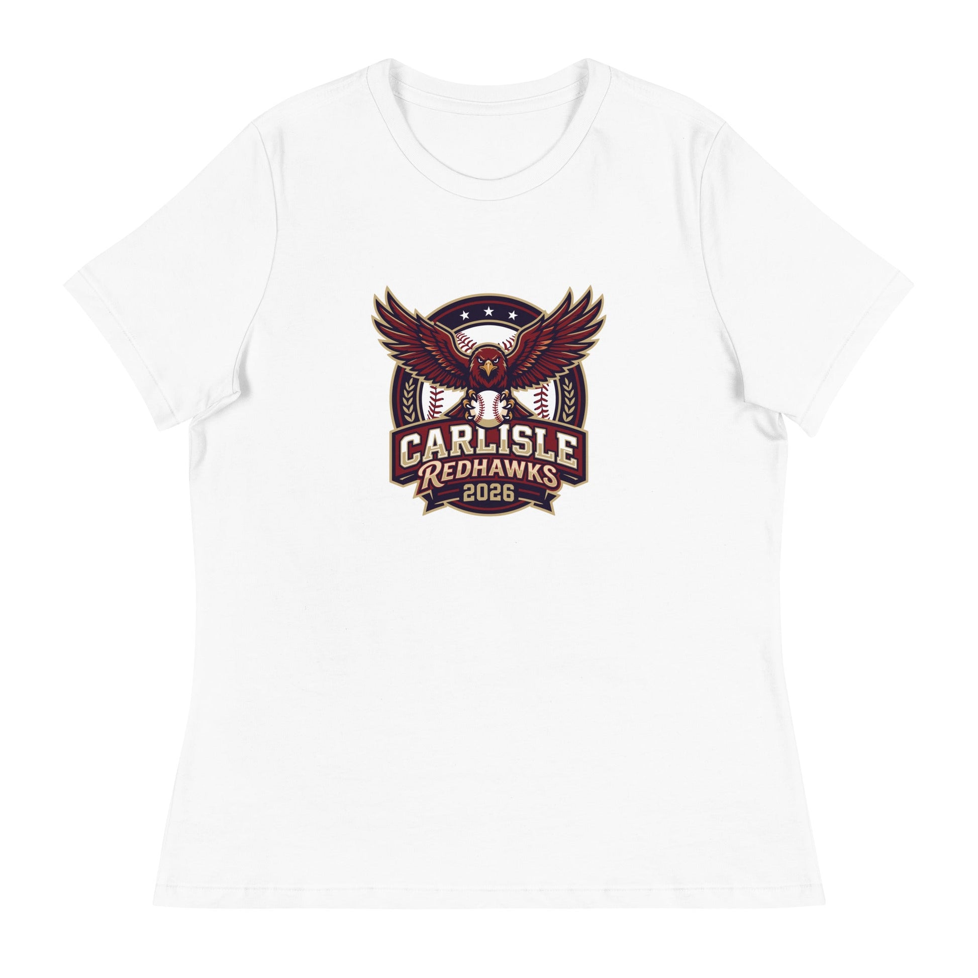 Performance | Women's Relaxed T Shirt | Carlisle Redhawks | Emblem Logo