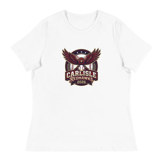 Performance | Women's Relaxed T Shirt | Carlisle Redhawks | Emblem Logo