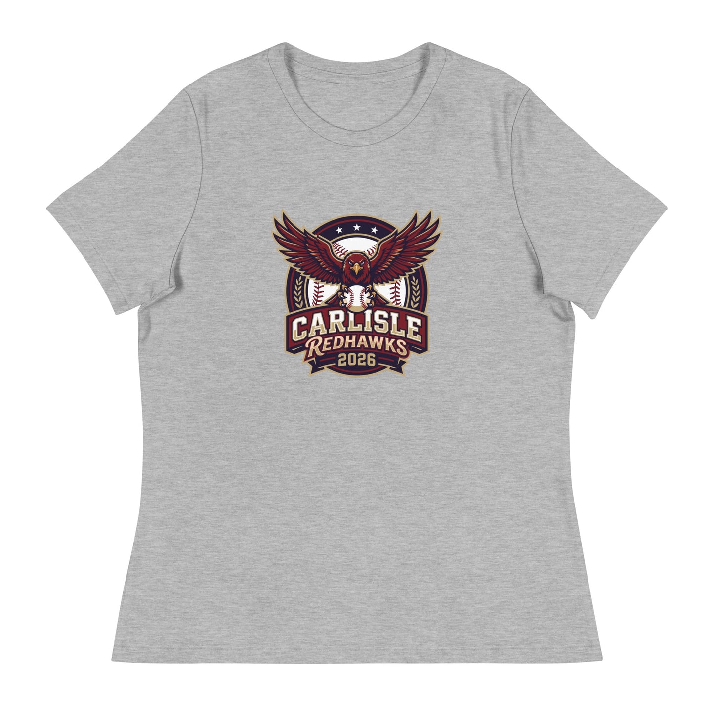 Performance | Women's Relaxed T Shirt | Carlisle Redhawks | Emblem Logo