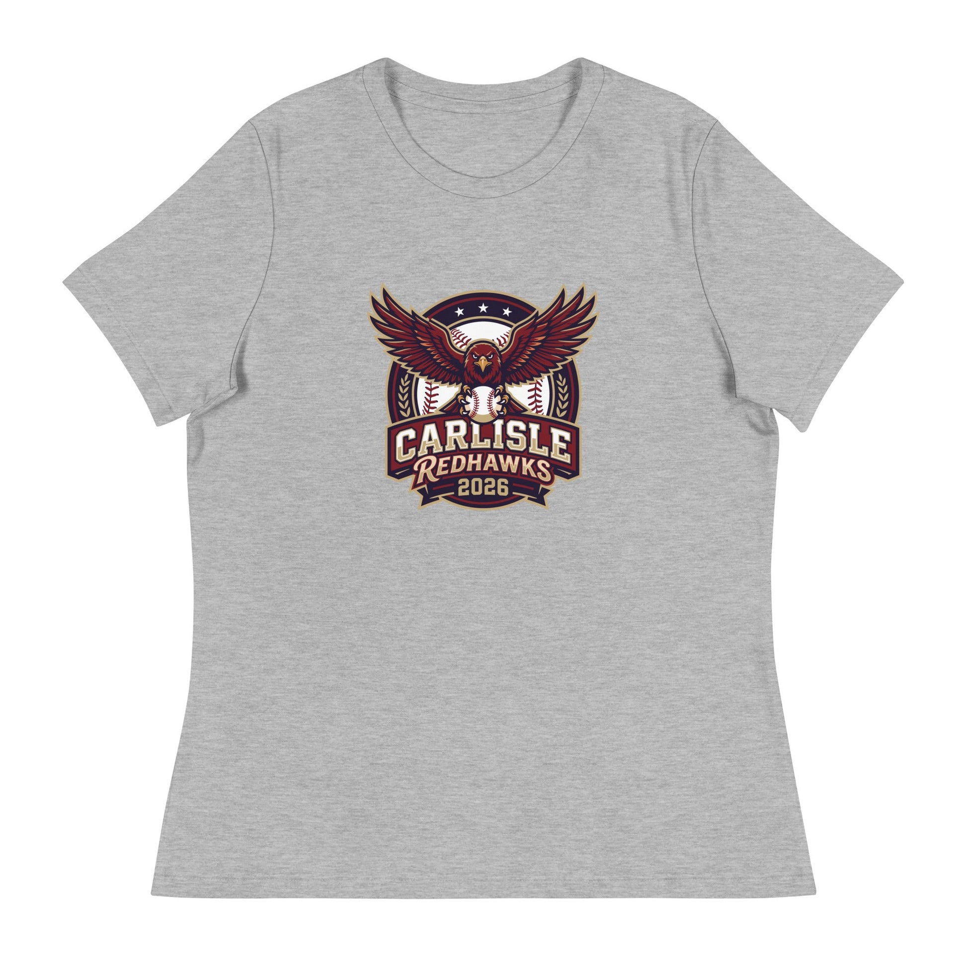 Performance | Women's Relaxed T Shirt | Carlisle Redhawks | Emblem Logo