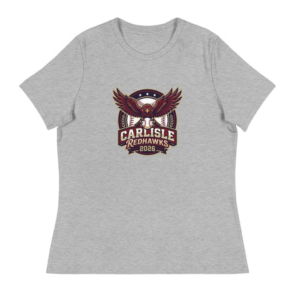 Performance | Women's Relaxed T Shirt | Carlisle Redhawks | Emblem Logo