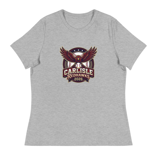 Performance | Women's Relaxed T Shirt | Carlisle Redhawks | Emblem Logo