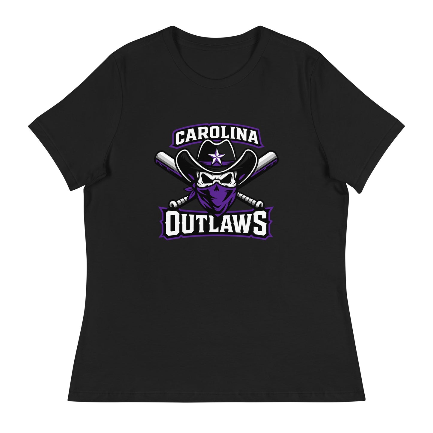 Performance | Women's Relaxed T Shirt | Carolina Outlaws Baseball | Crest Logo