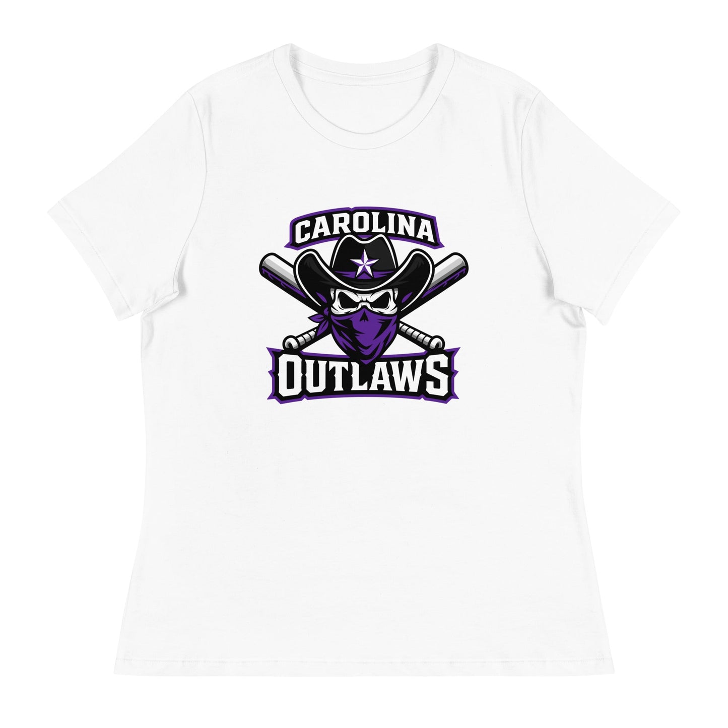 Performance | Women's Relaxed T Shirt | Carolina Outlaws Baseball | Crest Logo