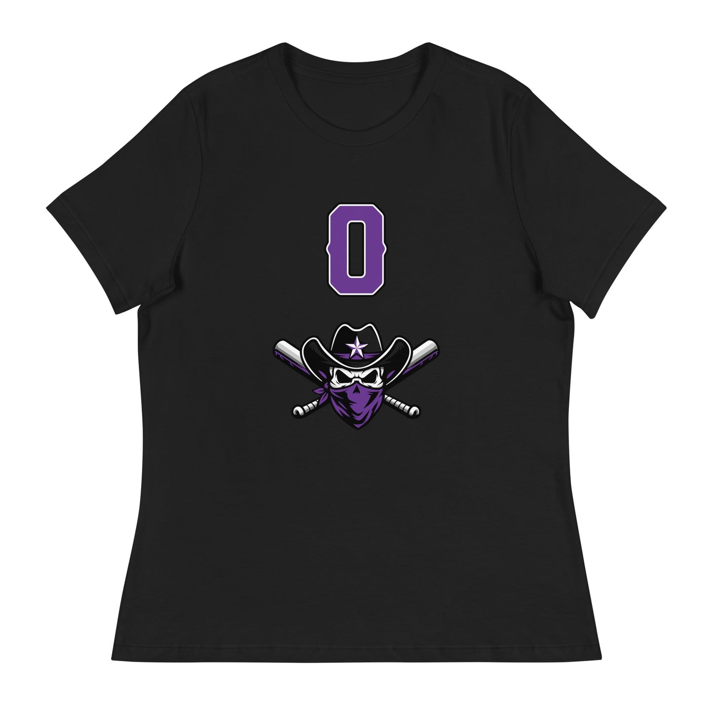 Performance | Women's Relaxed T Shirt | Carolina Outlaws Baseball | Purple Renegades Logo