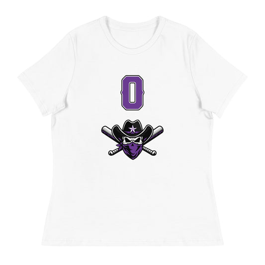 Performance | Women's Relaxed T Shirt | Carolina Outlaws Baseball | Purple Renegades Logo