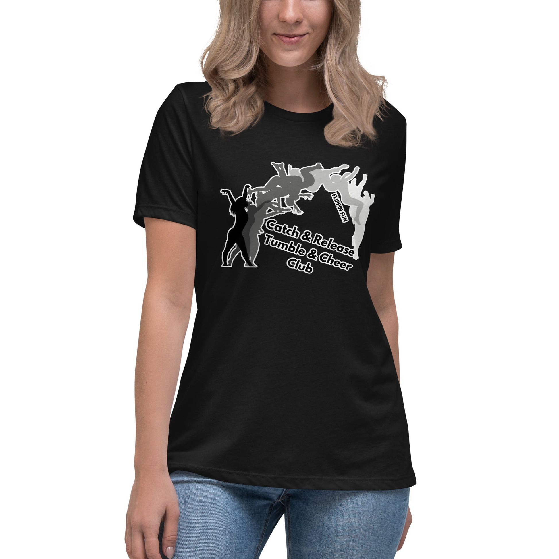 Performance | Women's Relaxed T Shirt | Catch & Release Tumble & Cheer Club | Tumble Logo
