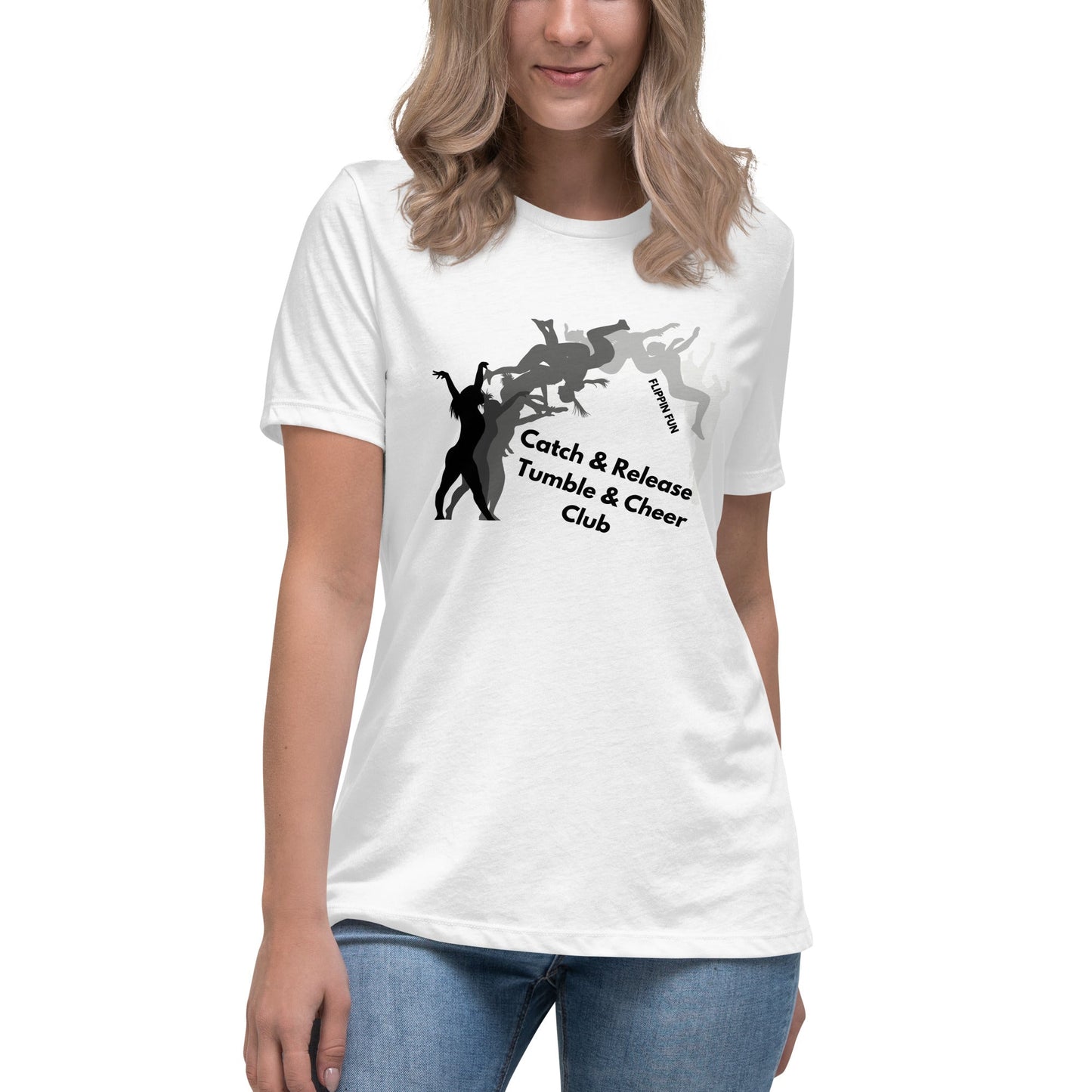 Performance | Women's Relaxed T Shirt | Catch & Release Tumble & Cheer Club | Tumble Logo