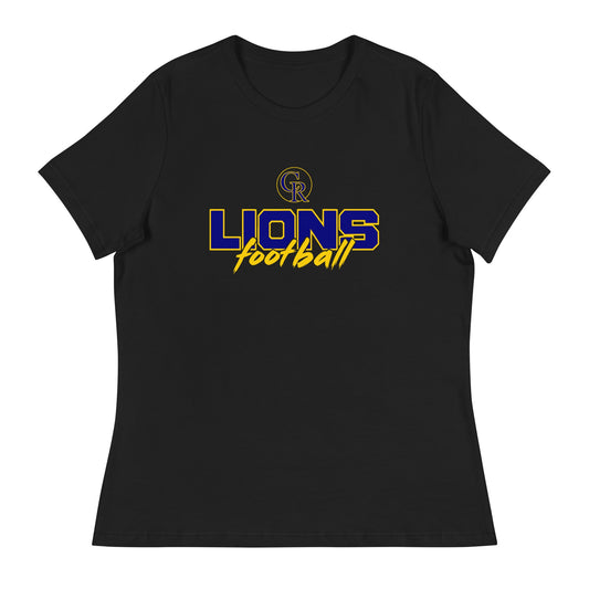 Performance | Women's Relaxed T Shirt | Chestnut Ridge Lions Football | Vanguard Logo