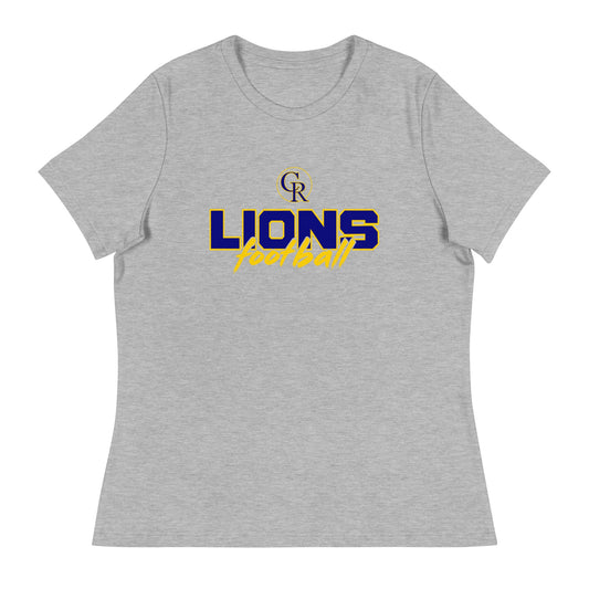 Performance | Women's Relaxed T Shirt | Chestnut Ridge Lions Football | Vanguard Logo