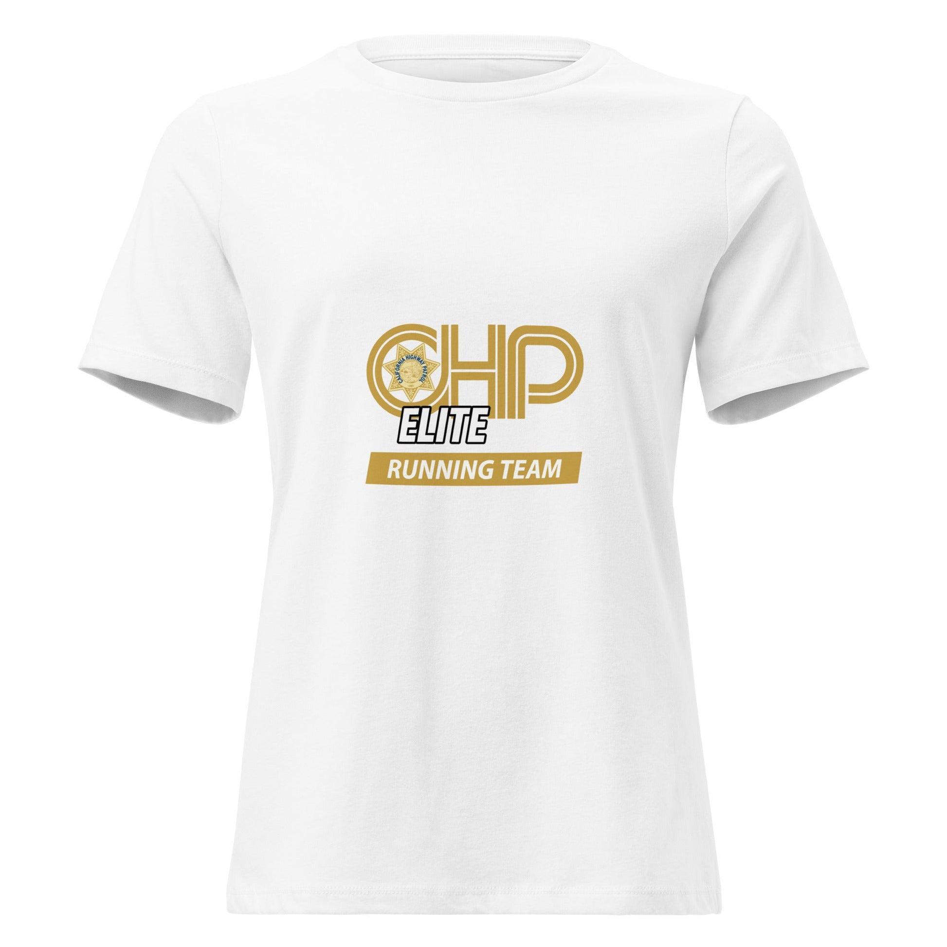Performance | Women's Relaxed T Shirt | CHP Elite Running Team | Runner Crest Logo