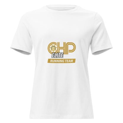 Performance | Women's Relaxed T Shirt | CHP Elite Running Team | Runner Crest Logo