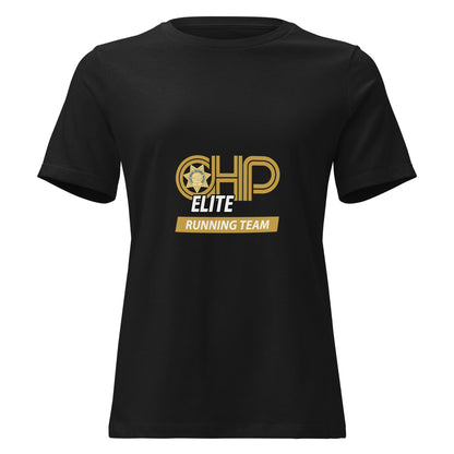Performance | Women's Relaxed T Shirt | CHP Elite Running Team | Runner Crest Logo