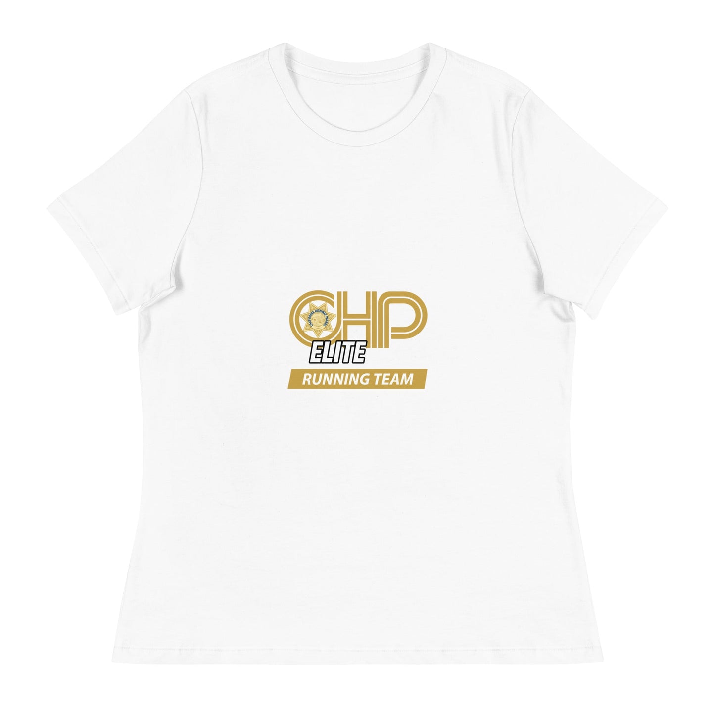 Performance | Women's Relaxed T Shirt | CHP Elite Running Team | Runner Crest Logo