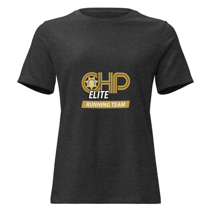 Performance | Women's Relaxed T Shirt | CHP Elite Running Team | Runner Crest Logo