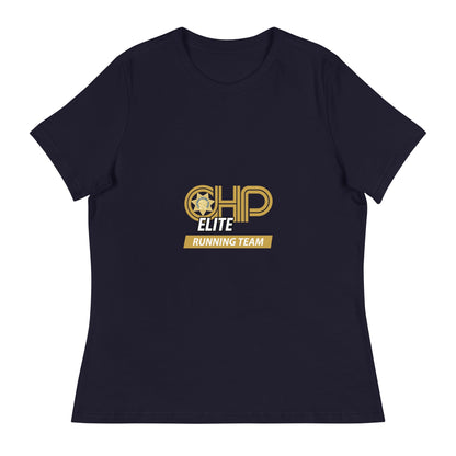 Performance | Women's Relaxed T Shirt | CHP Elite Running Team | Runner Crest Logo
