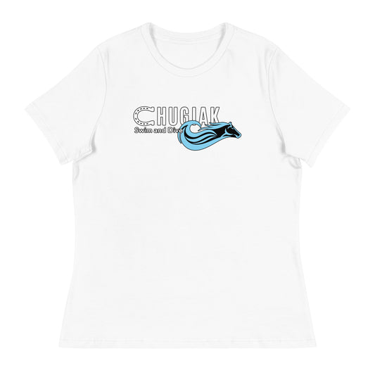 Performance | Women's Relaxed T Shirt | Chugiak Mustang Swim & Dive | Emblem Logo