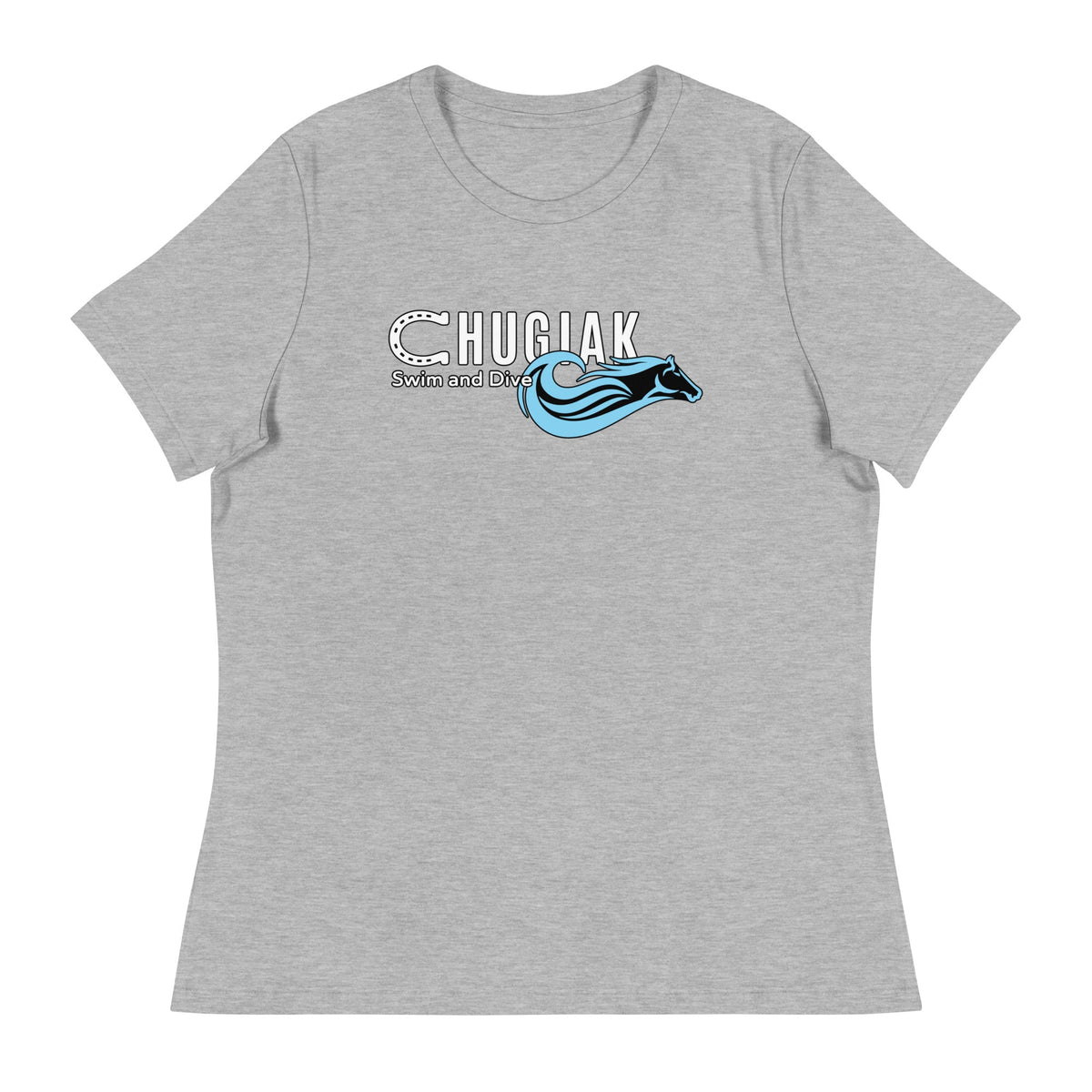 Performance | Women's Relaxed T Shirt | Chugiak Mustang Swim & Dive | Emblem Logo
