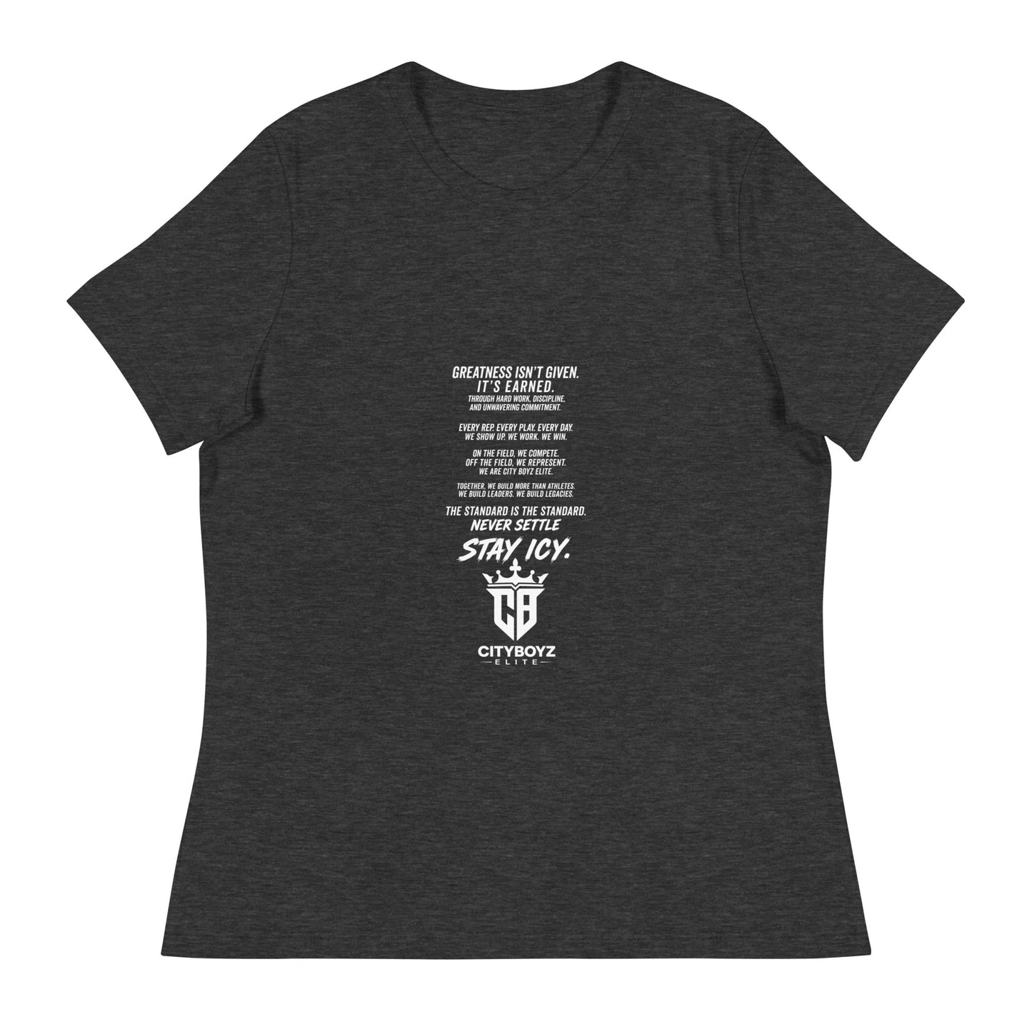 Performance | Women's Relaxed T Shirt | City Boyz Elite | Legacy Builder Mark Logo