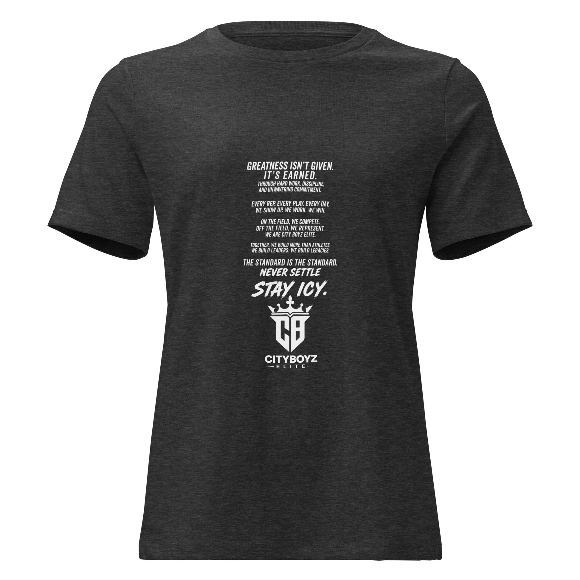 Performance | Women's Relaxed T Shirt | City Boyz Elite | Legacy Builder Mark Logo