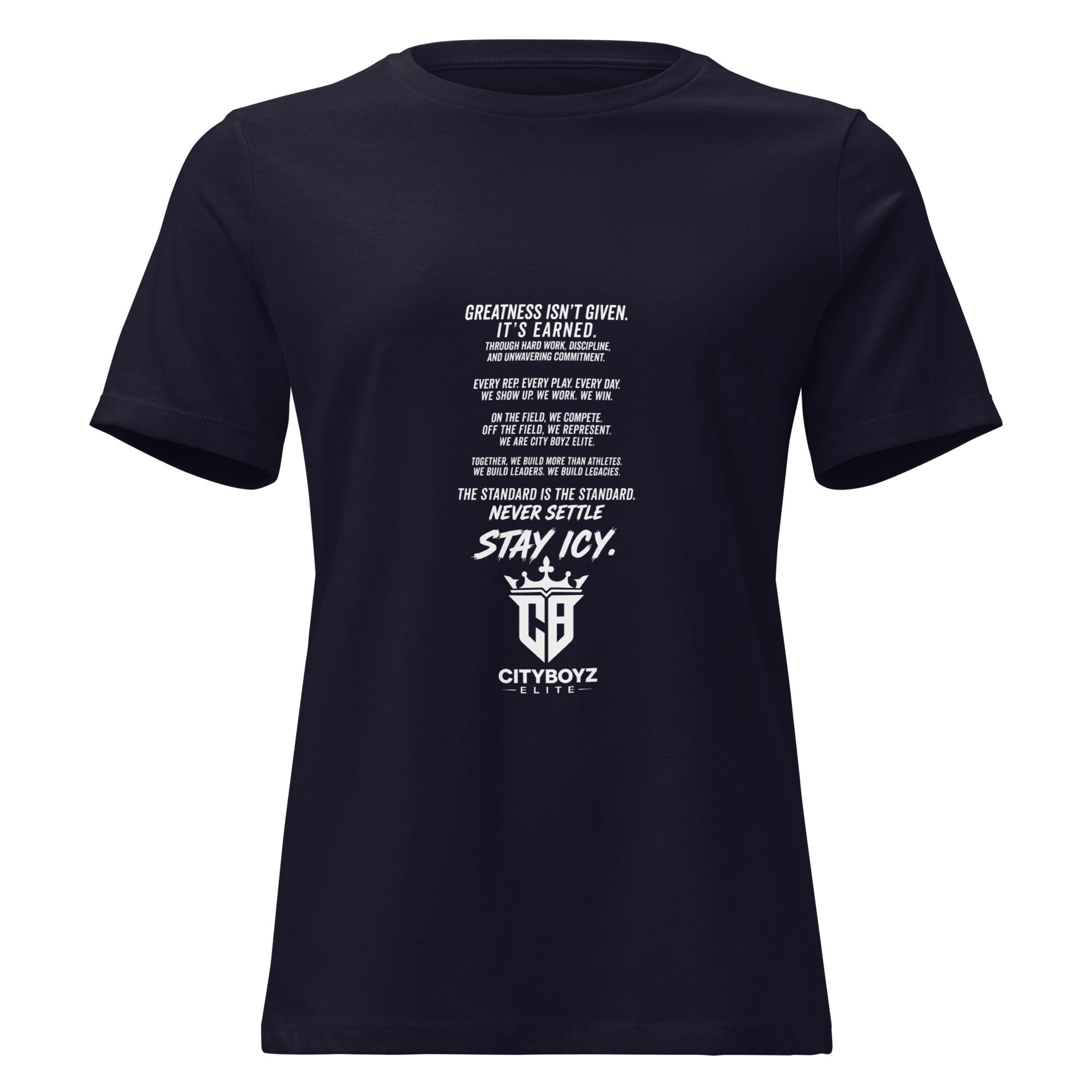 Performance | Women's Relaxed T Shirt | City Boyz Elite | Legacy Builder Mark Logo