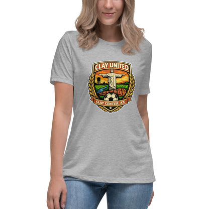Performance | Women's Relaxed T Shirt | Clay United | Crest Logo