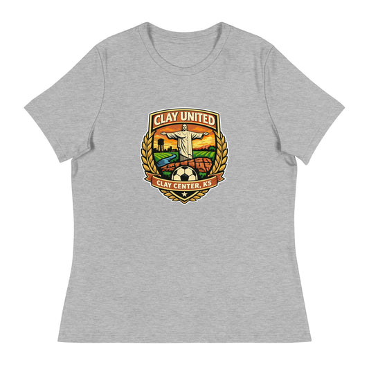 Performance | Women's Relaxed T Shirt | Clay United | Crest Logo
