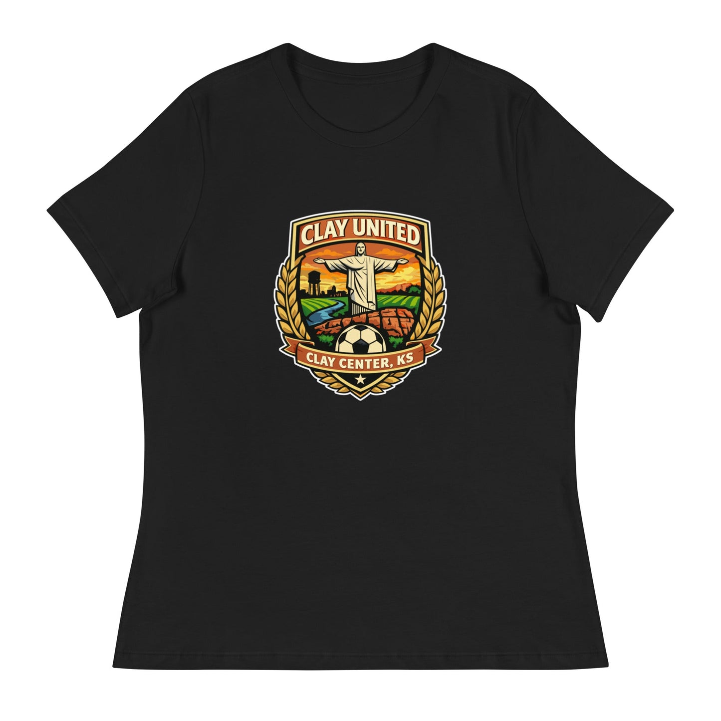 Performance | Women's Relaxed T Shirt | Clay United | Crest Logo