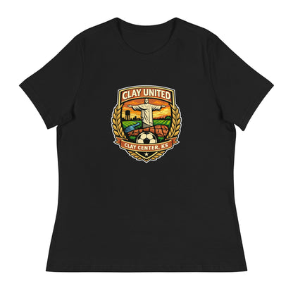 Performance | Women's Relaxed T Shirt | Clay United | Crest Logo