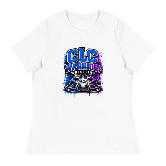 Performance | Women's Relaxed T Shirt | Clear Lake - Clayton Wrestling | Emblem Logo