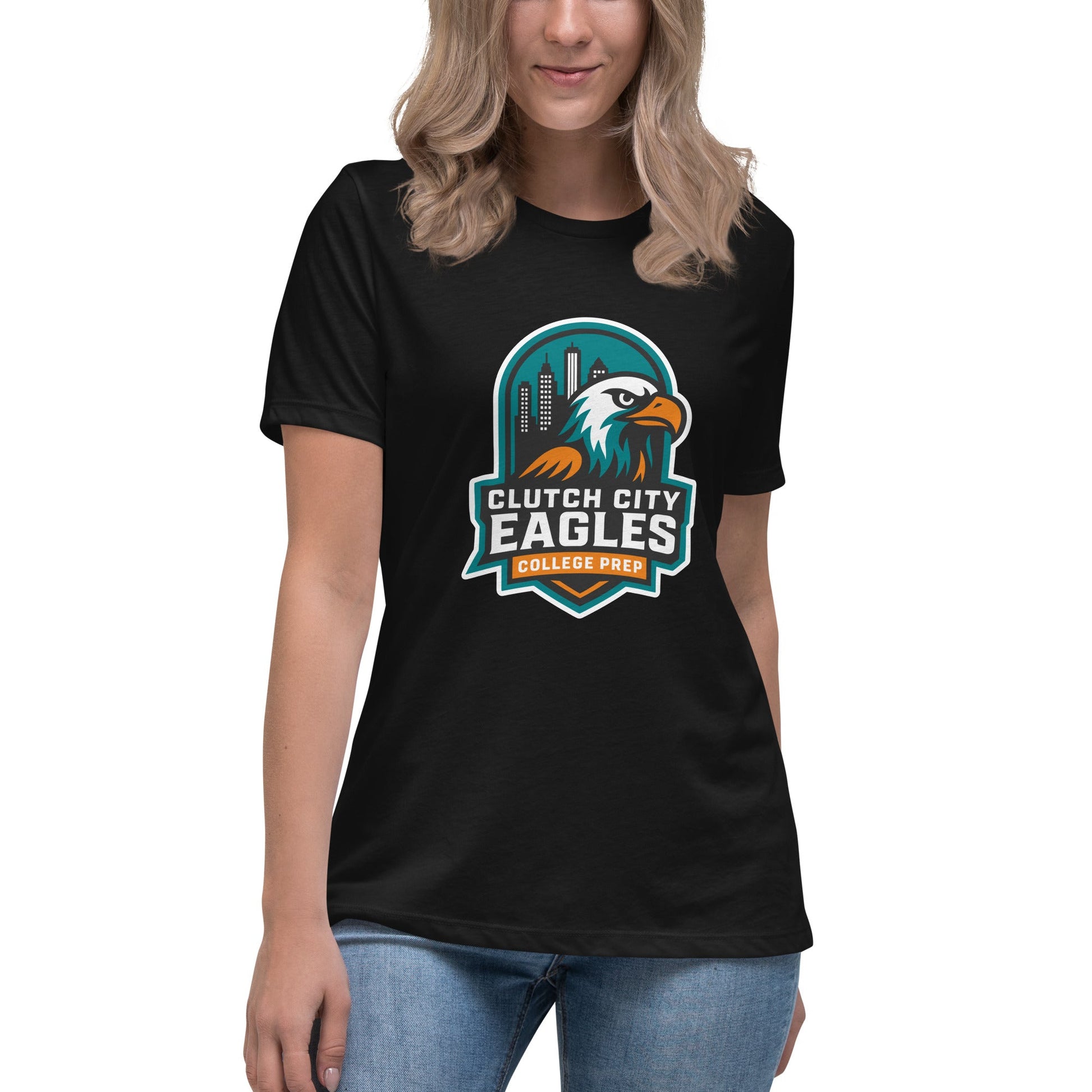 Performance | Women's Relaxed T Shirt | Clutch City College Prep | Shield Logo