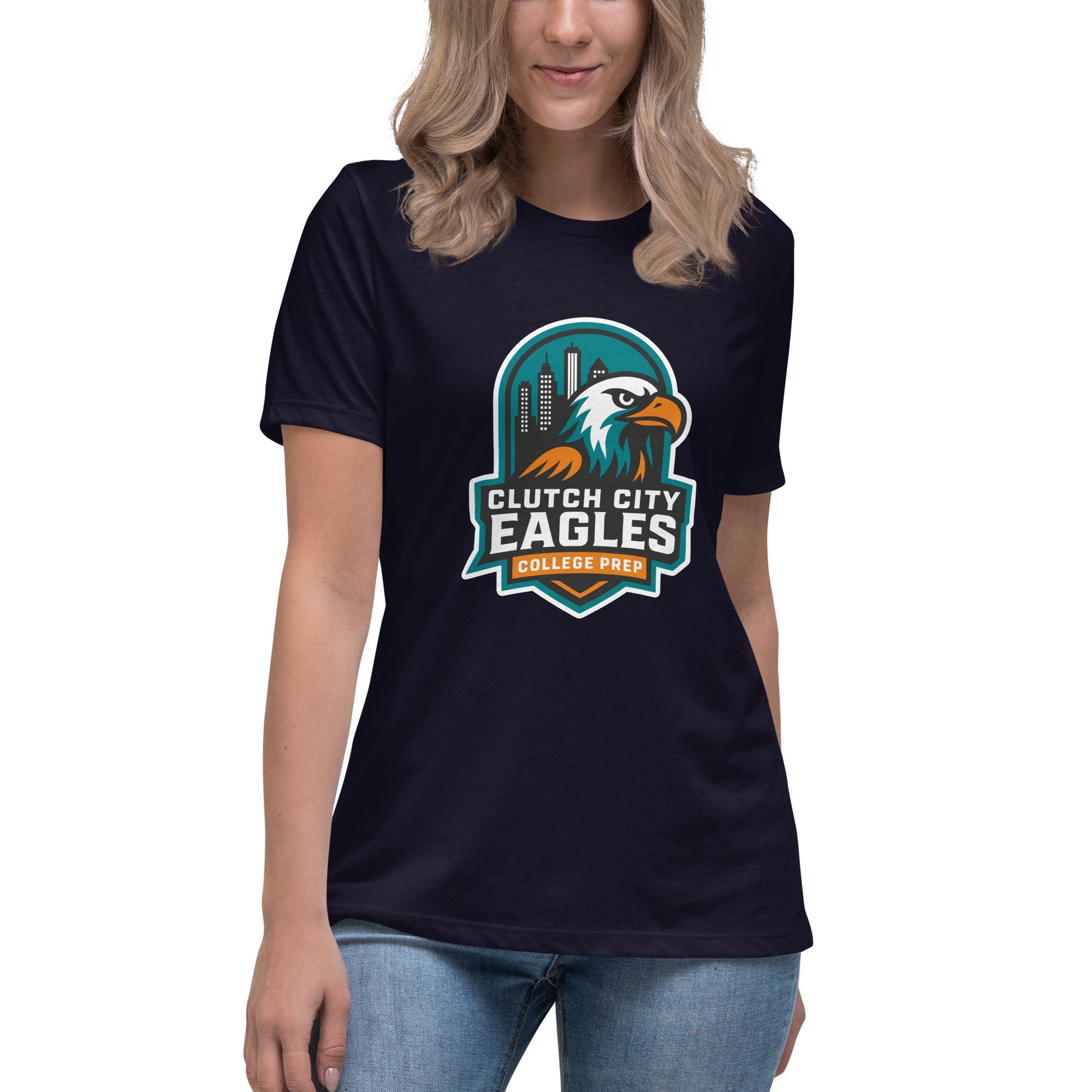 Performance | Women's Relaxed T Shirt | Clutch City College Prep | Shield Logo