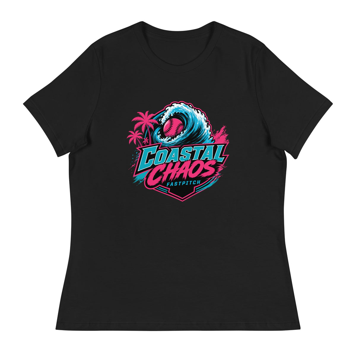 Performance | Women's Relaxed T Shirt | Coastal Chaos Fastpitch | Emblem Logo