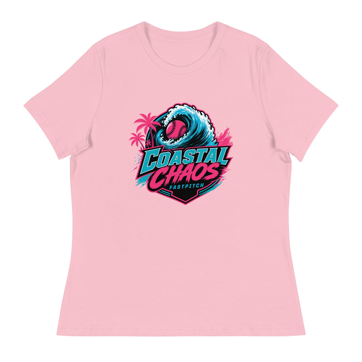 Performance | Women's Relaxed T Shirt | Coastal Chaos Fastpitch | Emblem Logo