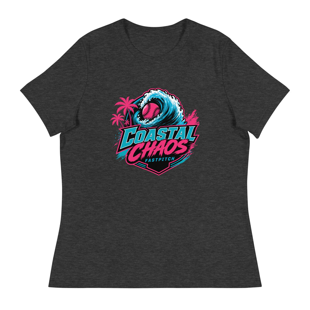 Performance | Women's Relaxed T Shirt | Coastal Chaos Fastpitch | Emblem Logo