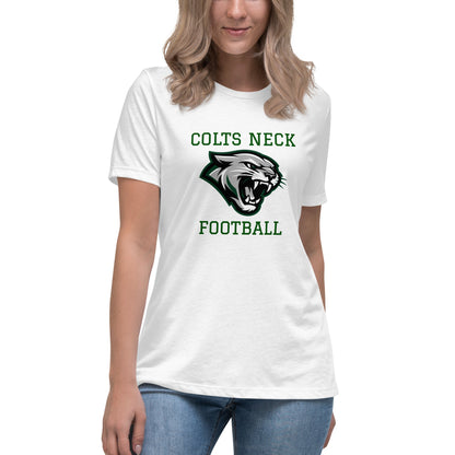 Performance | Women's Relaxed T Shirt | Colts Neck Cougars | Youth Tackle Football (AYF) | Green Predator Logo