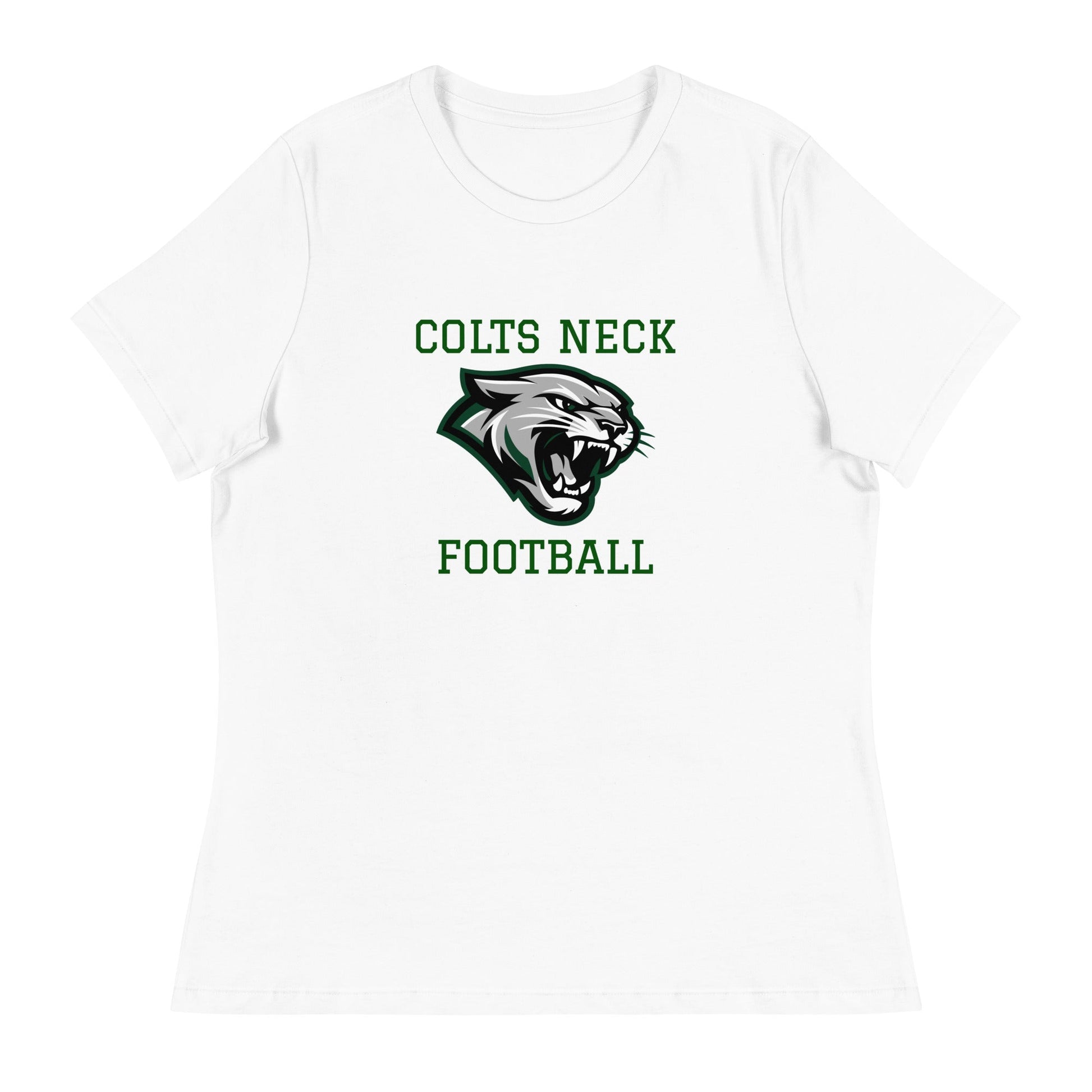 Performance | Women's Relaxed T Shirt | Colts Neck Cougars | Youth Tackle Football (AYF) | Green Predator Logo