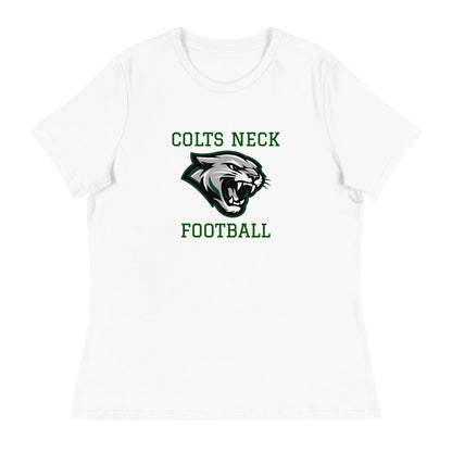 Performance | Women's Relaxed T Shirt | Colts Neck Cougars | Youth Tackle Football (AYF) | Green Predator Logo
