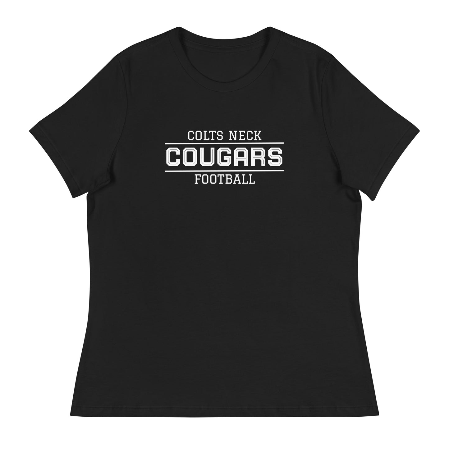 Performance | Women's Relaxed T Shirt | Colts Neck Cougars | Youth Tackle Football (AYF) | Script Logo