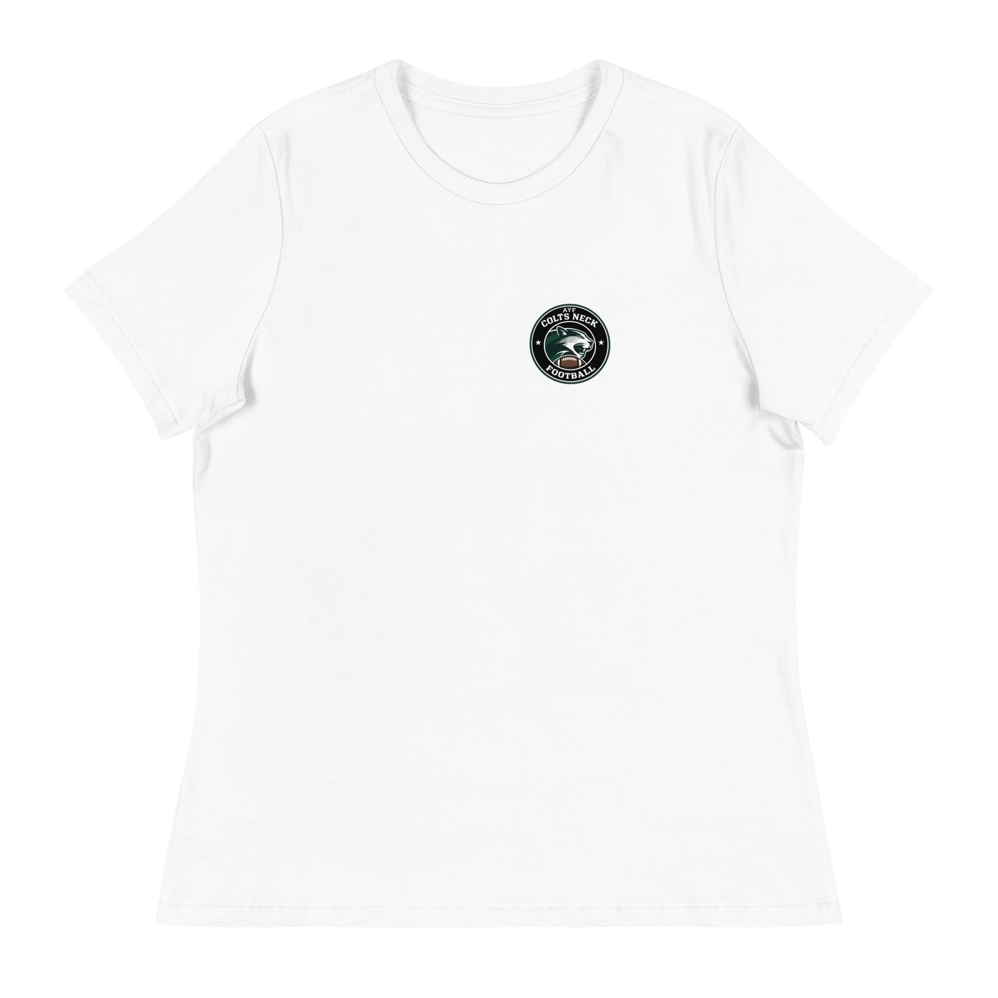 Performance | Women's Relaxed T Shirt | Colts Neck Cougars | Youth Tackle Football (AYF) | Varsity Badge Logo