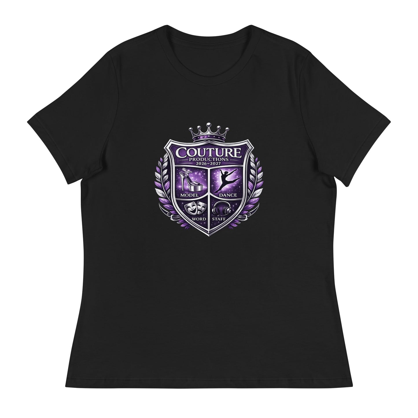 Performance | Women's Relaxed T Shirt | Couture Productions | Couture Shield Logo
