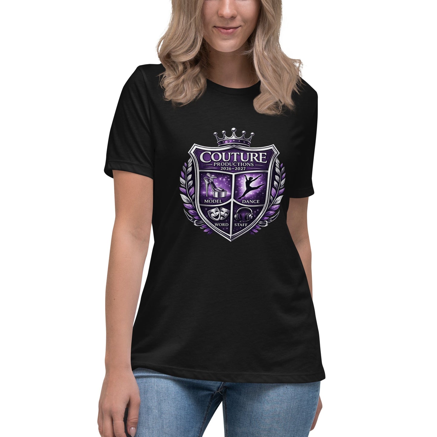 Performance | Women's Relaxed T Shirt | Couture Productions | Couture Shield Logo