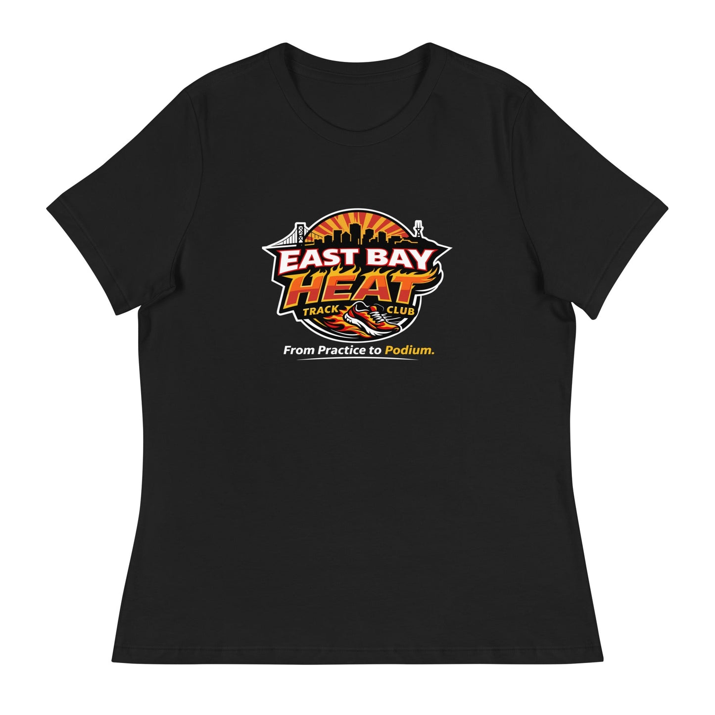 Performance | Women's Relaxed T Shirt | East Bay Heat Track Club | Script Logo