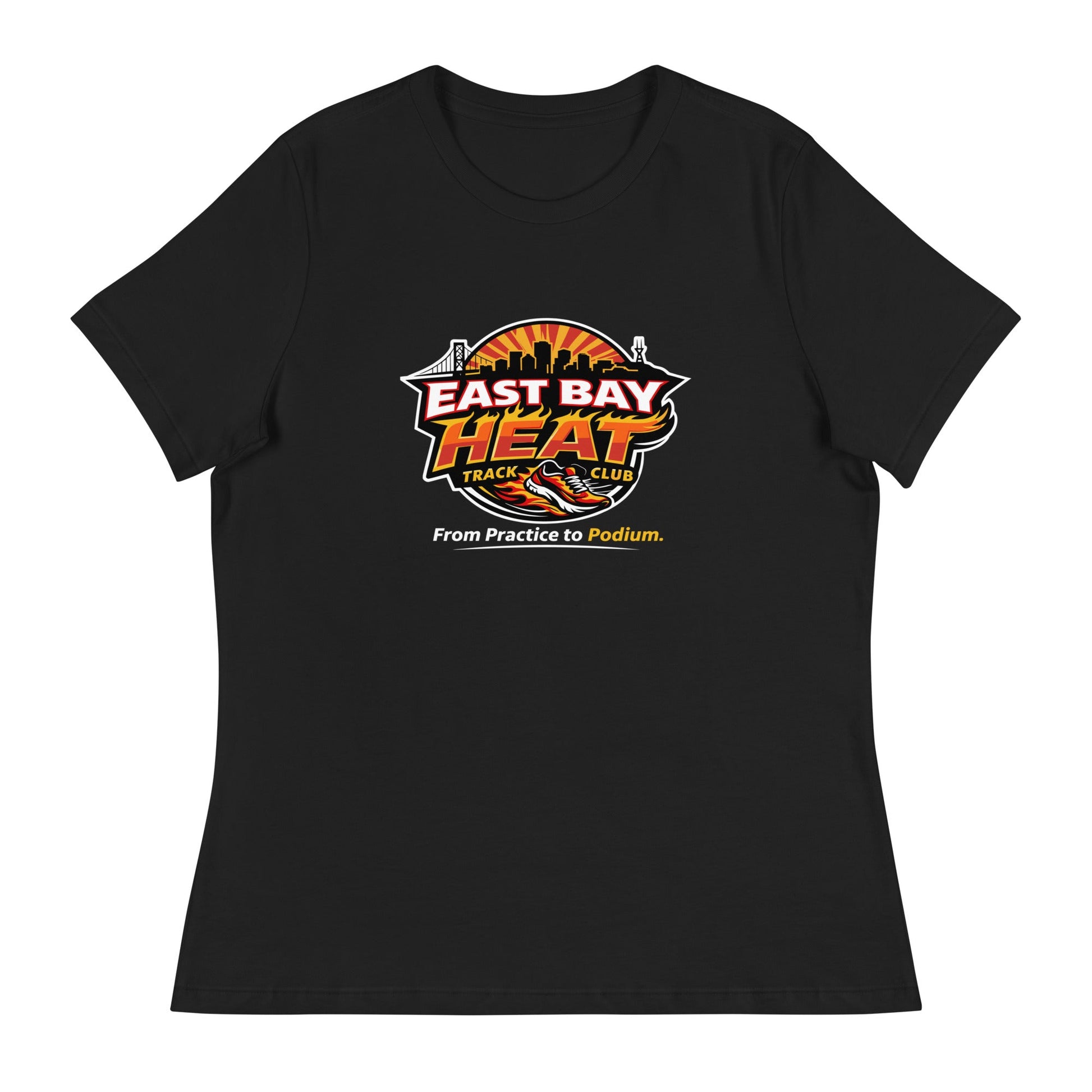 Performance | Women's Relaxed T Shirt | East Bay Heat Track Club | Script Logo