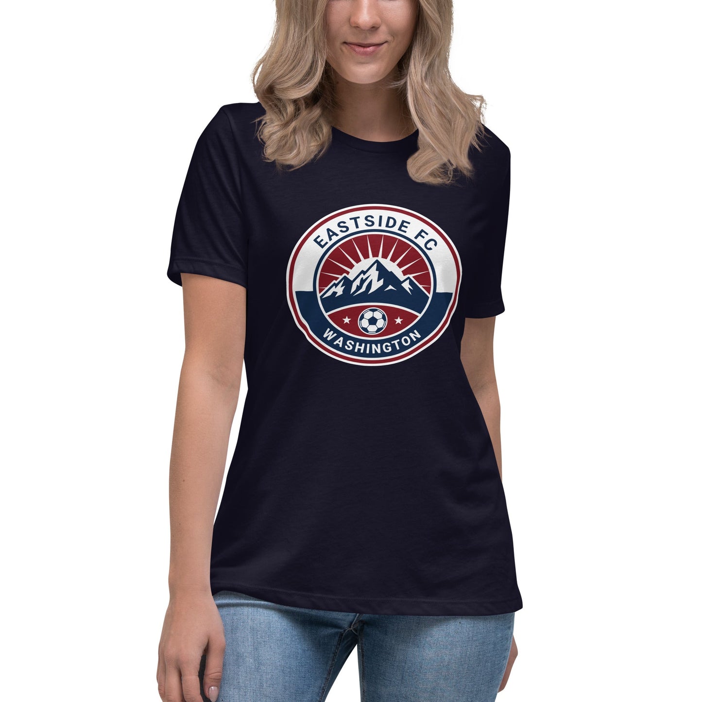 Performance | Women's Relaxed T Shirt | Eastside FC | Mountain Logo