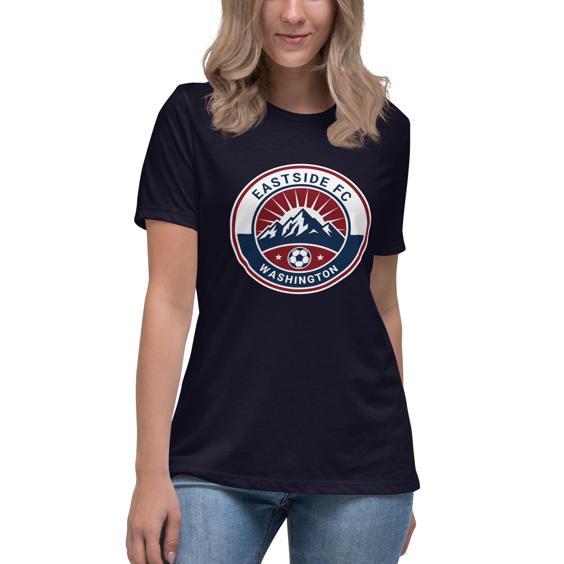Performance | Women's Relaxed T Shirt | Eastside FC | Mountain Logo