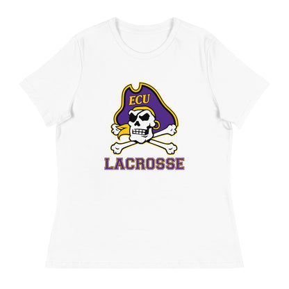 Performance | Women's Relaxed T Shirt | ECU Club Womens Lacrosse | Ironclad Corsairs Logo