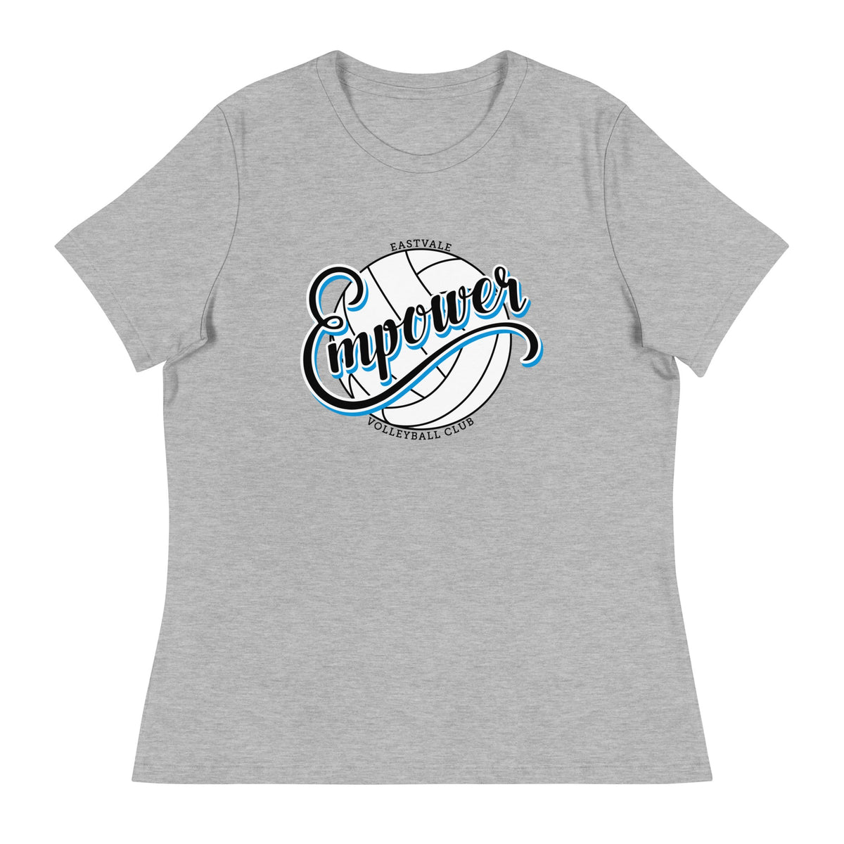 Performance | Women's Relaxed T Shirt | Empower Volleyball Club | Emblem Logo