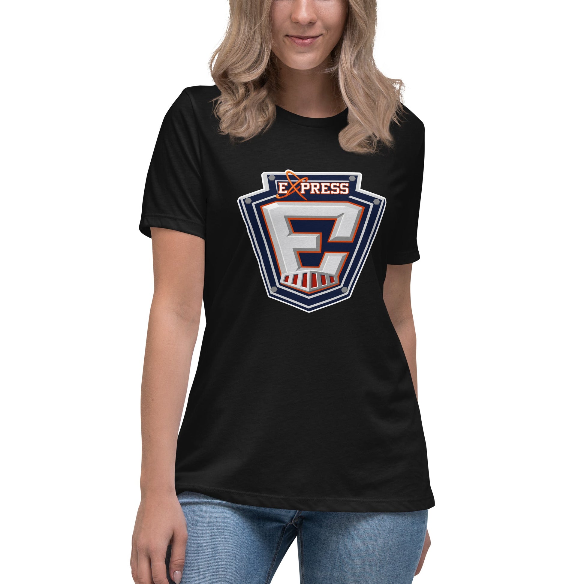 Performance | Women's Relaxed T Shirt | Erie Express Football | E Badge Logo